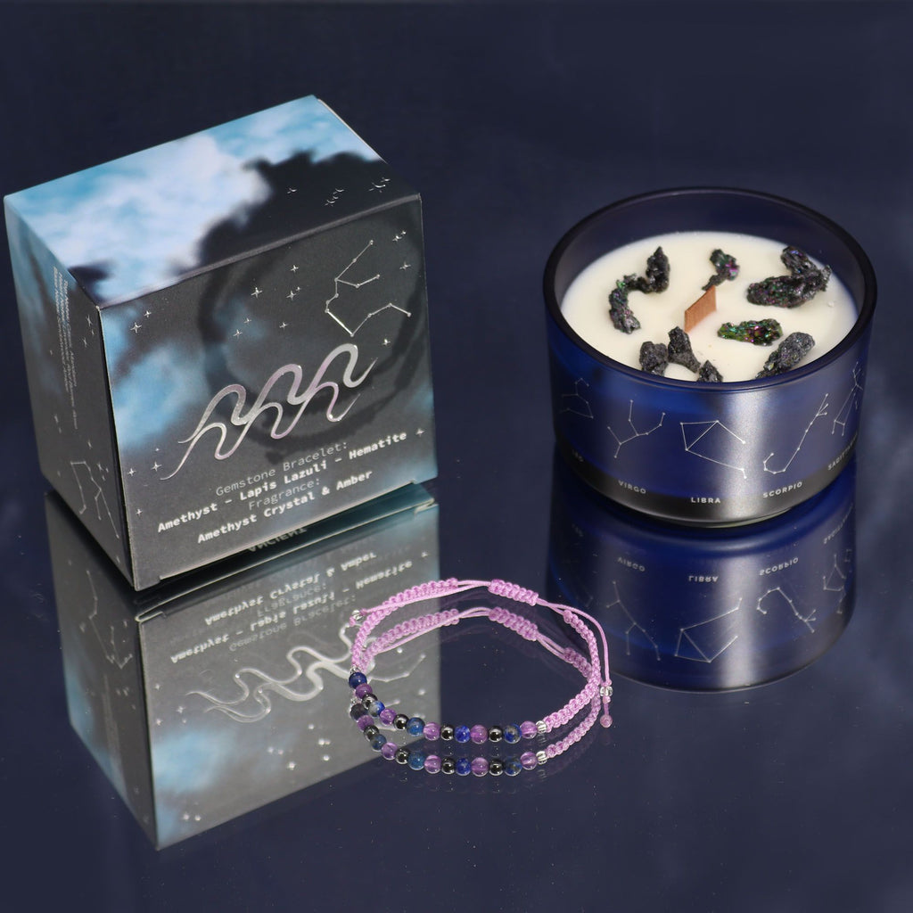 Aquarius Harmony Candle with Crystal Bracelet