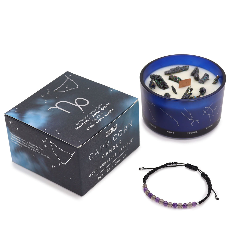 Capricorn Harmony Candle with Crystal Bracelet