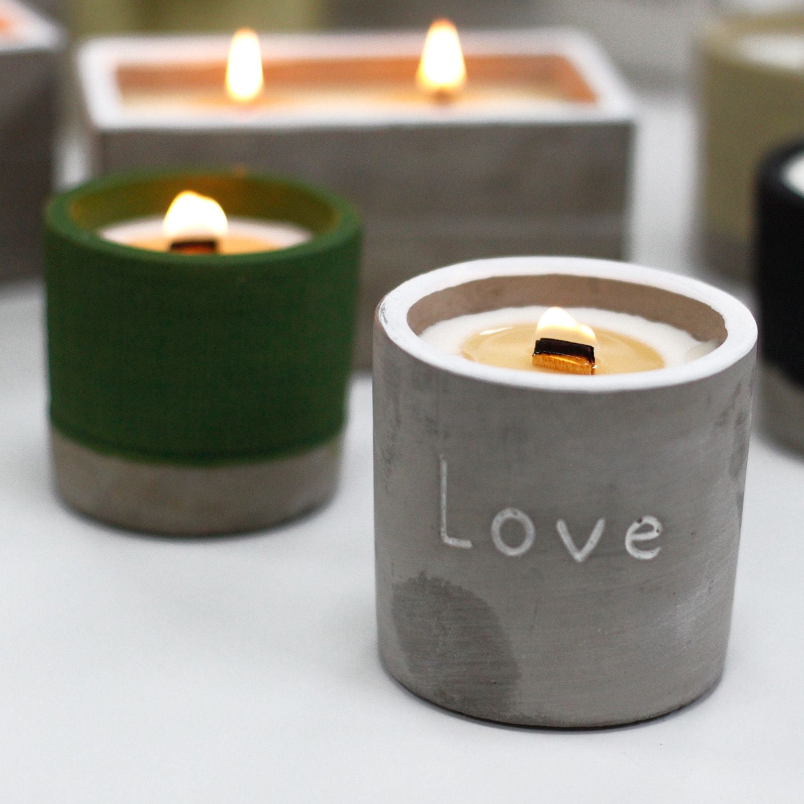 Med Concrete Soy Candle  - Love - Purple Fig & Casis
