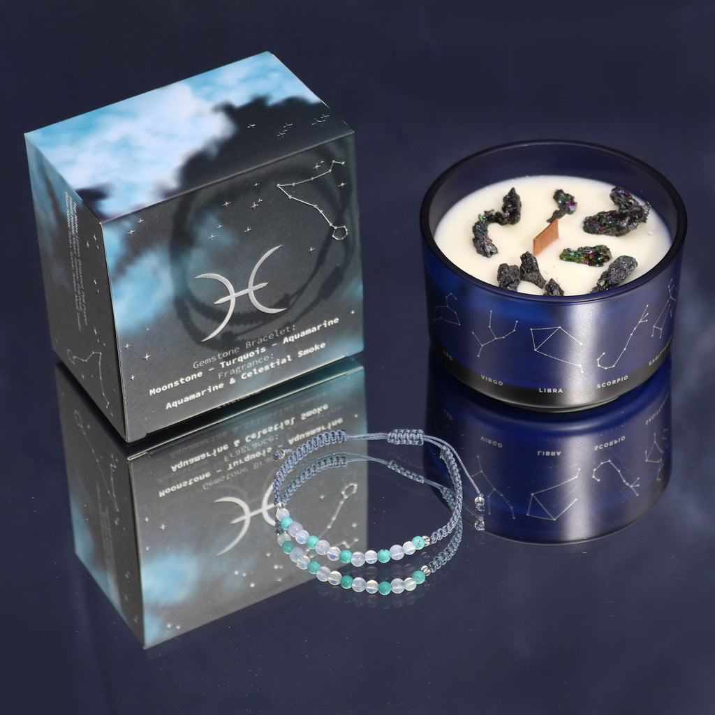 Pisces Harmony Candle with Crystal Bracelet