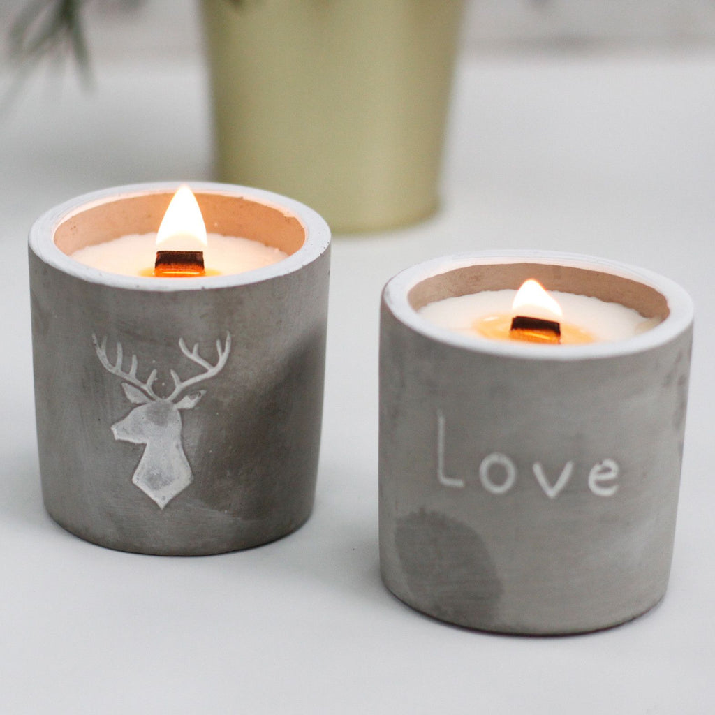 Med Concrete Soy Candle  - Love - Purple Fig & Casis