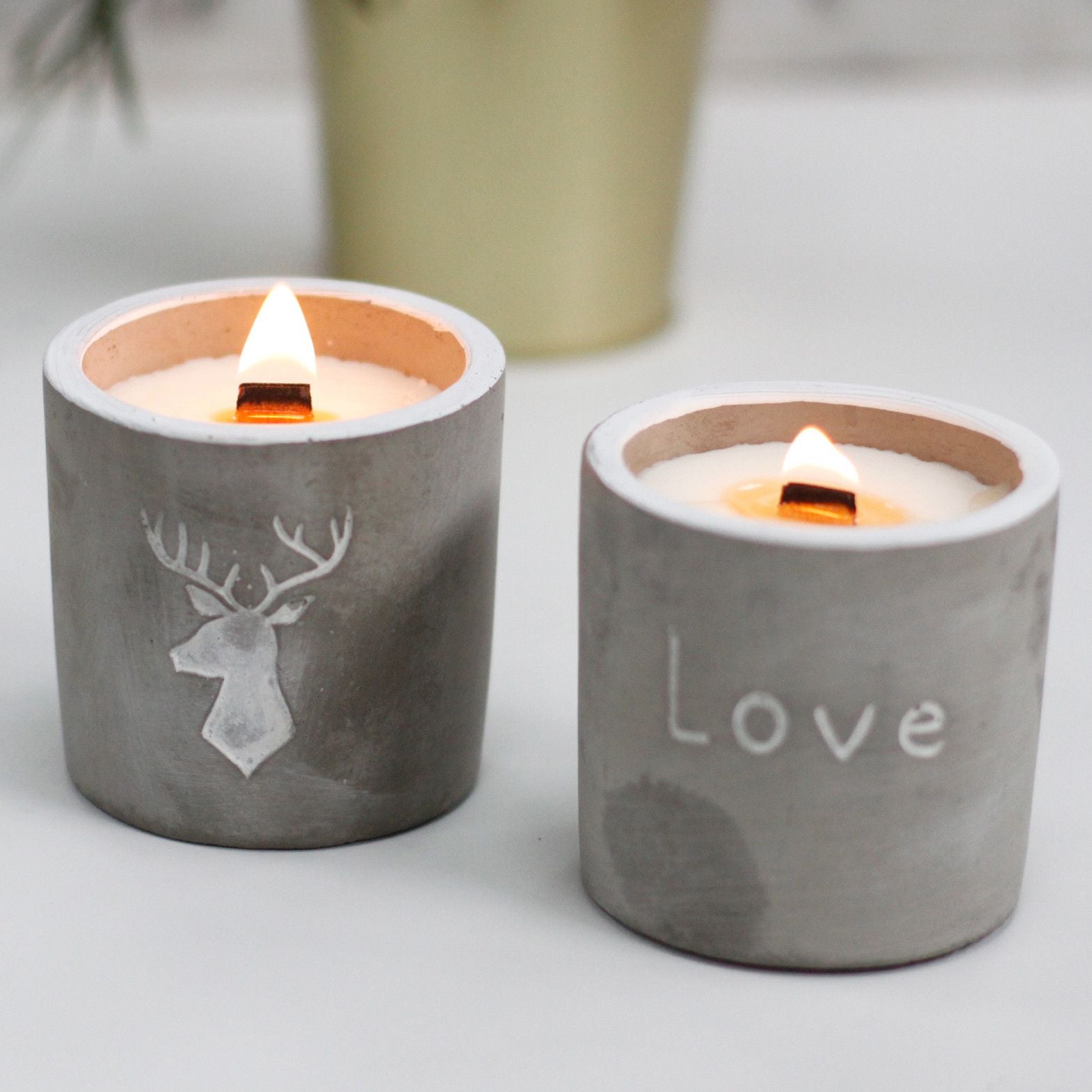Med Concrete Soy Candle  - Love - Purple Fig & Casis