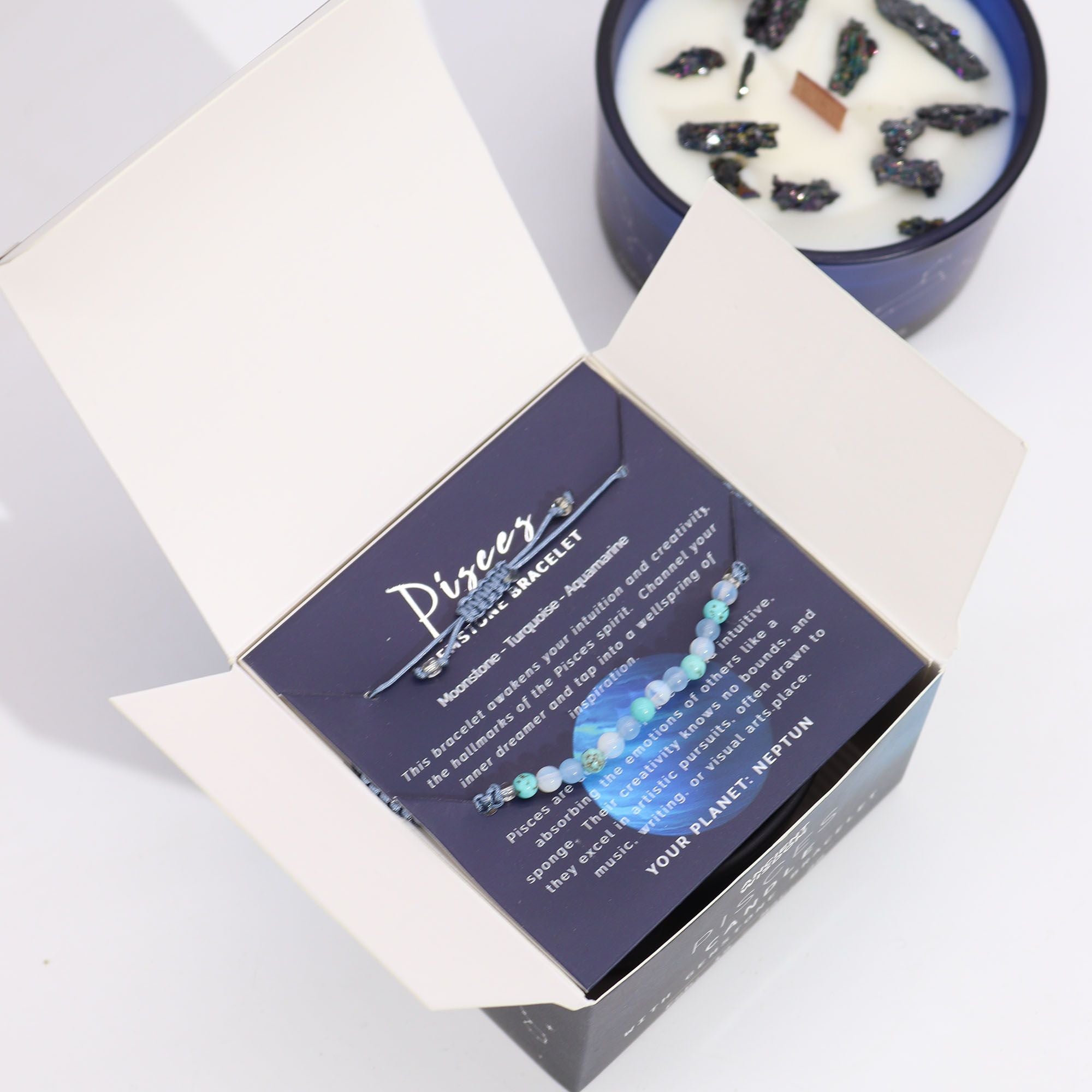 Pisces Harmony Candle with Crystal Bracelet