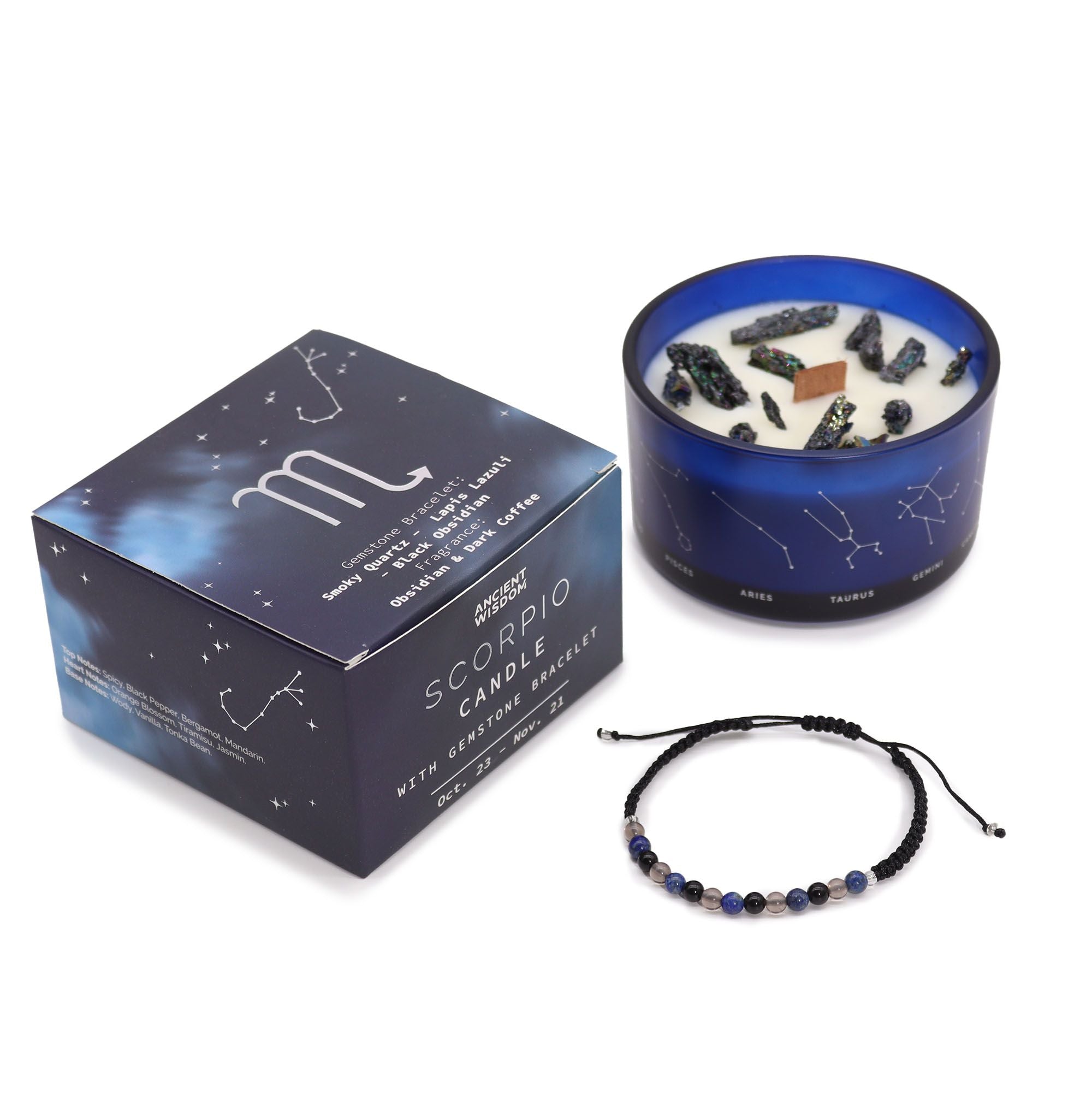 Scorpio Harmony Candle with Crystal Bracelet