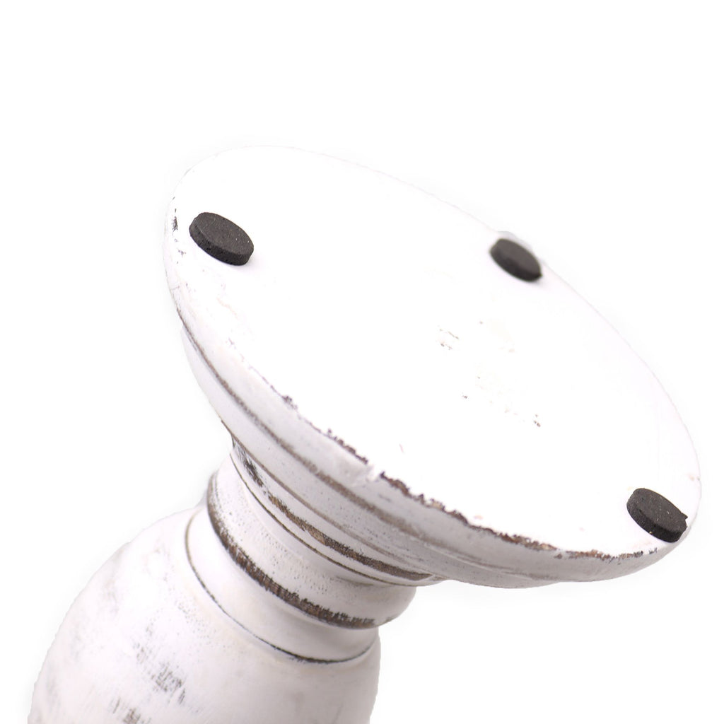 Classic Candle Stand - Whitewash -  30x10cm - Medium