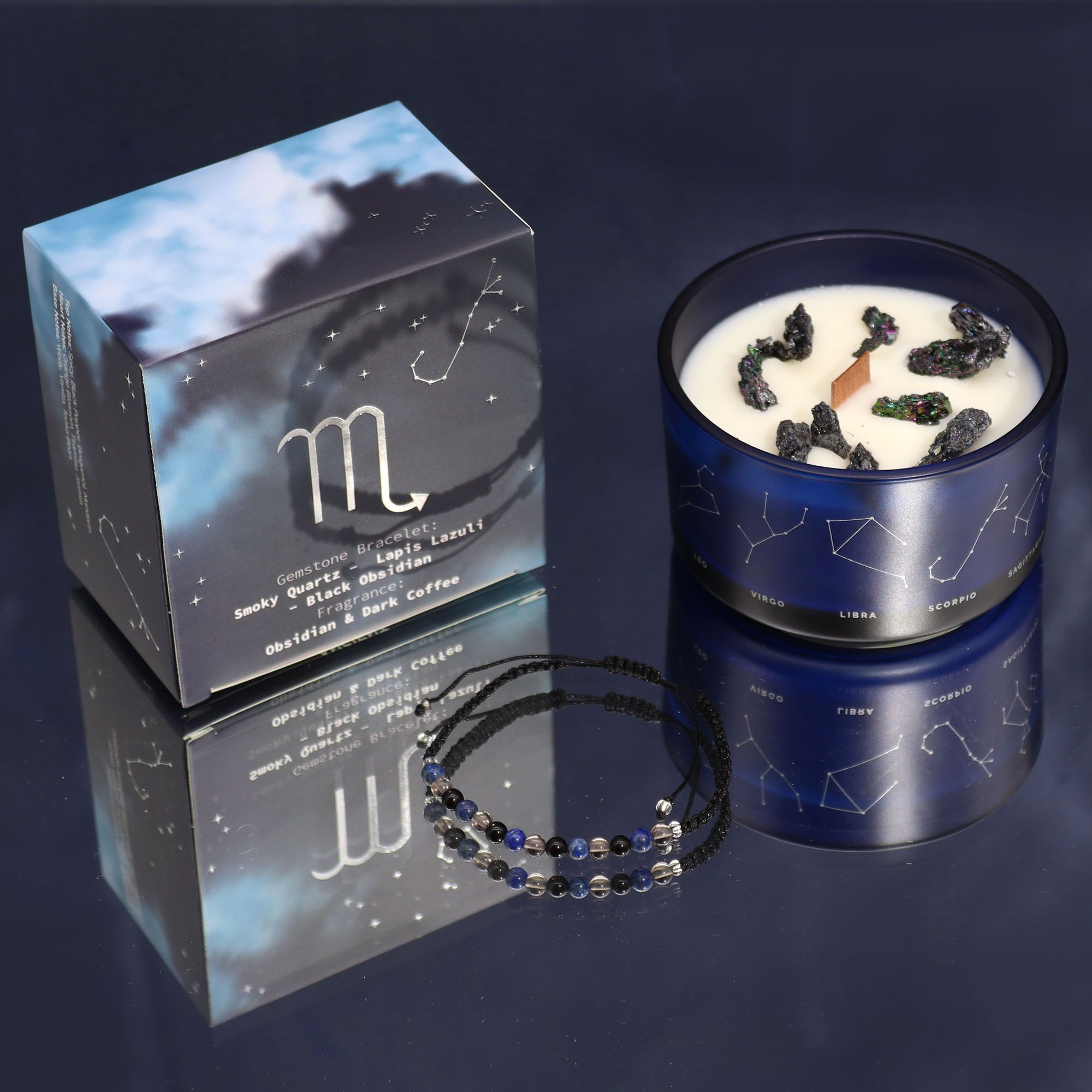 Scorpio Harmony Candle with Crystal Bracelet