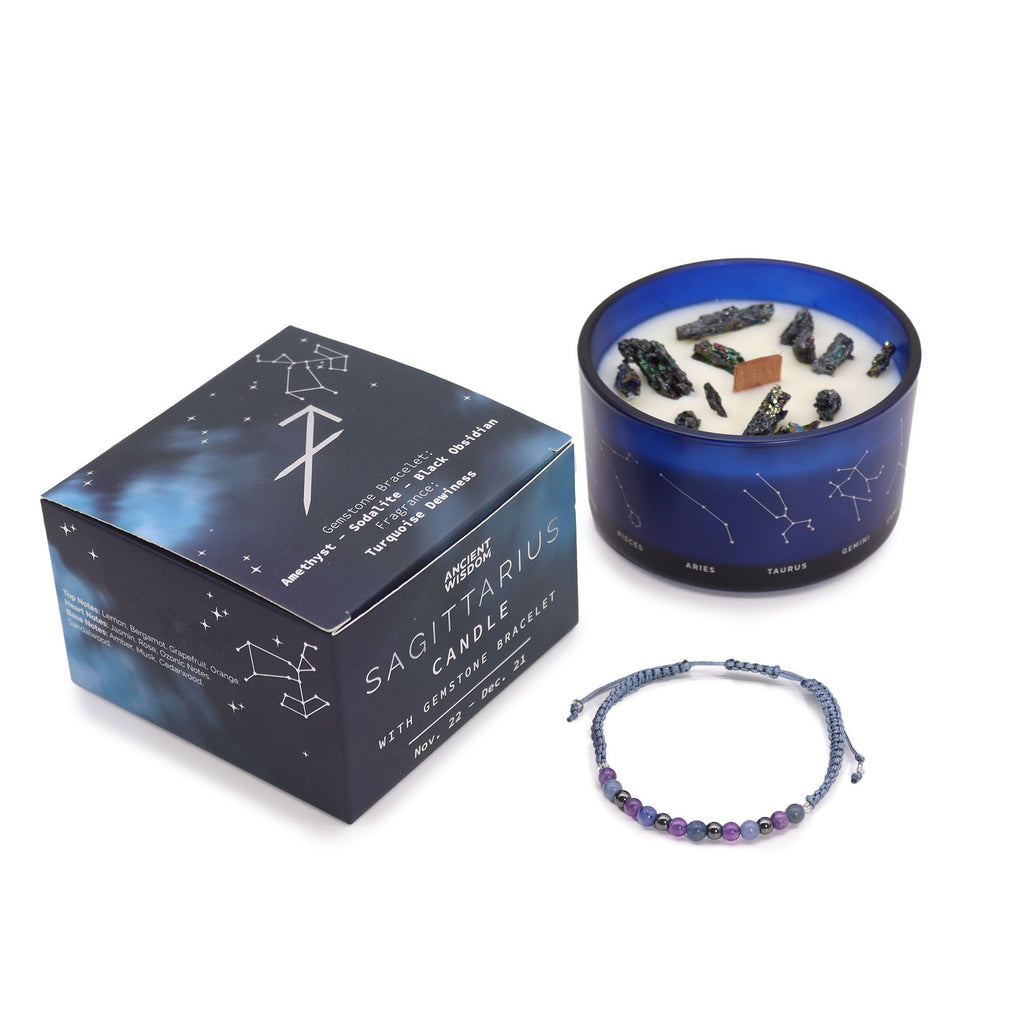 Sagittarius Harmony Candle with Crystal Bracelet