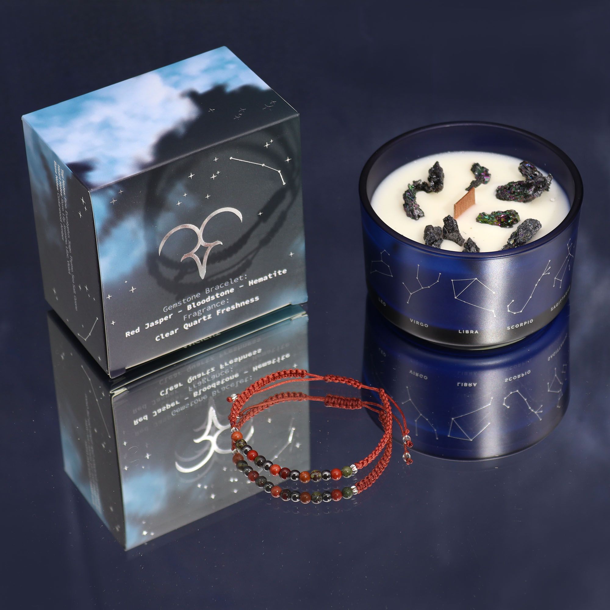 Aries Harmony Candle with Crystal Bracelet