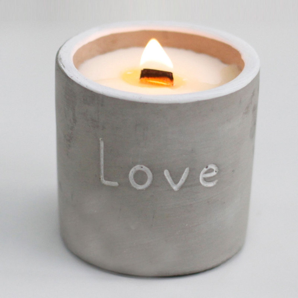 Med Concrete Soy Candle  - Love - Purple Fig & Casis