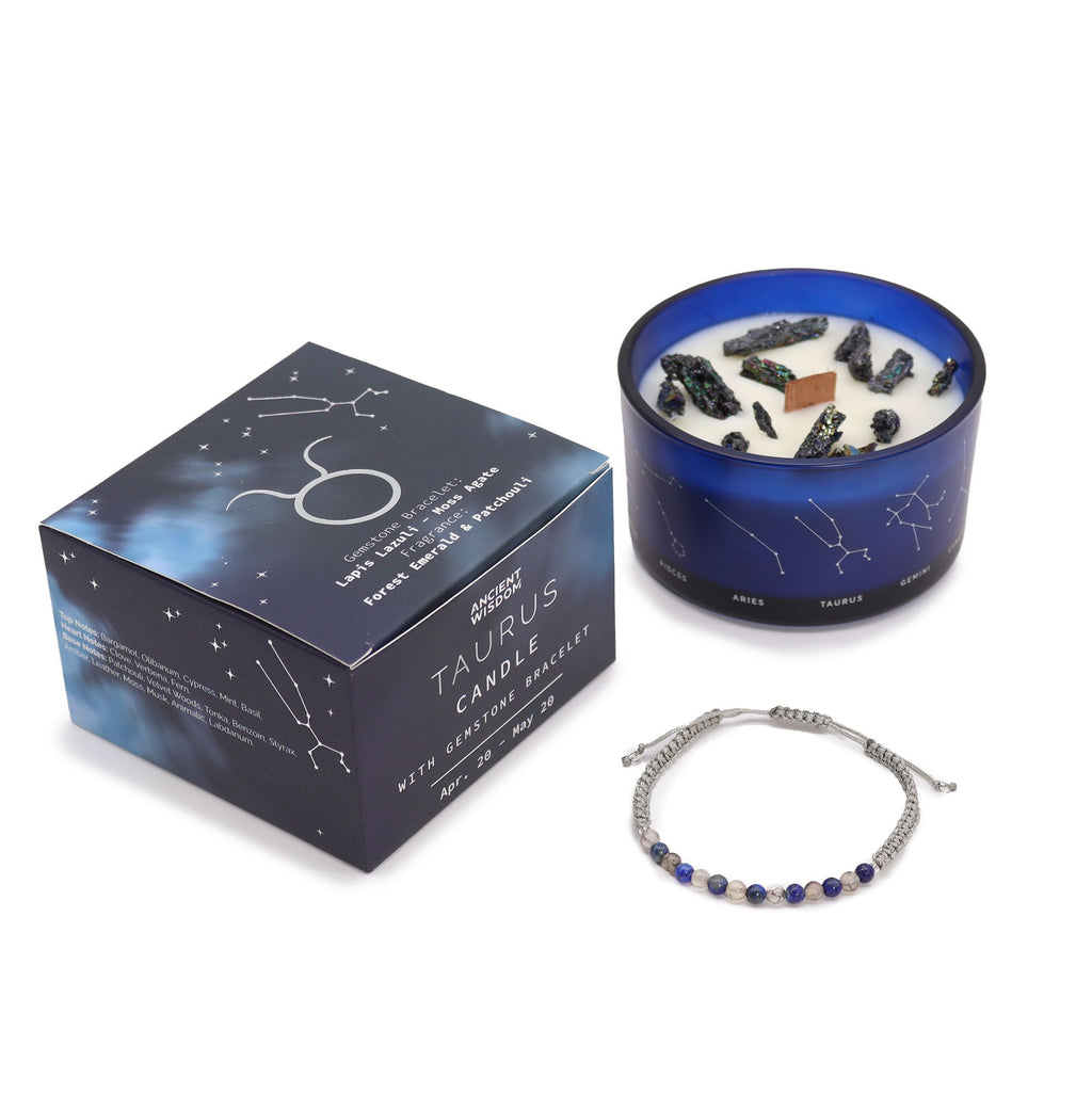 Taurus Harmony Candle with Crystal Bracelet