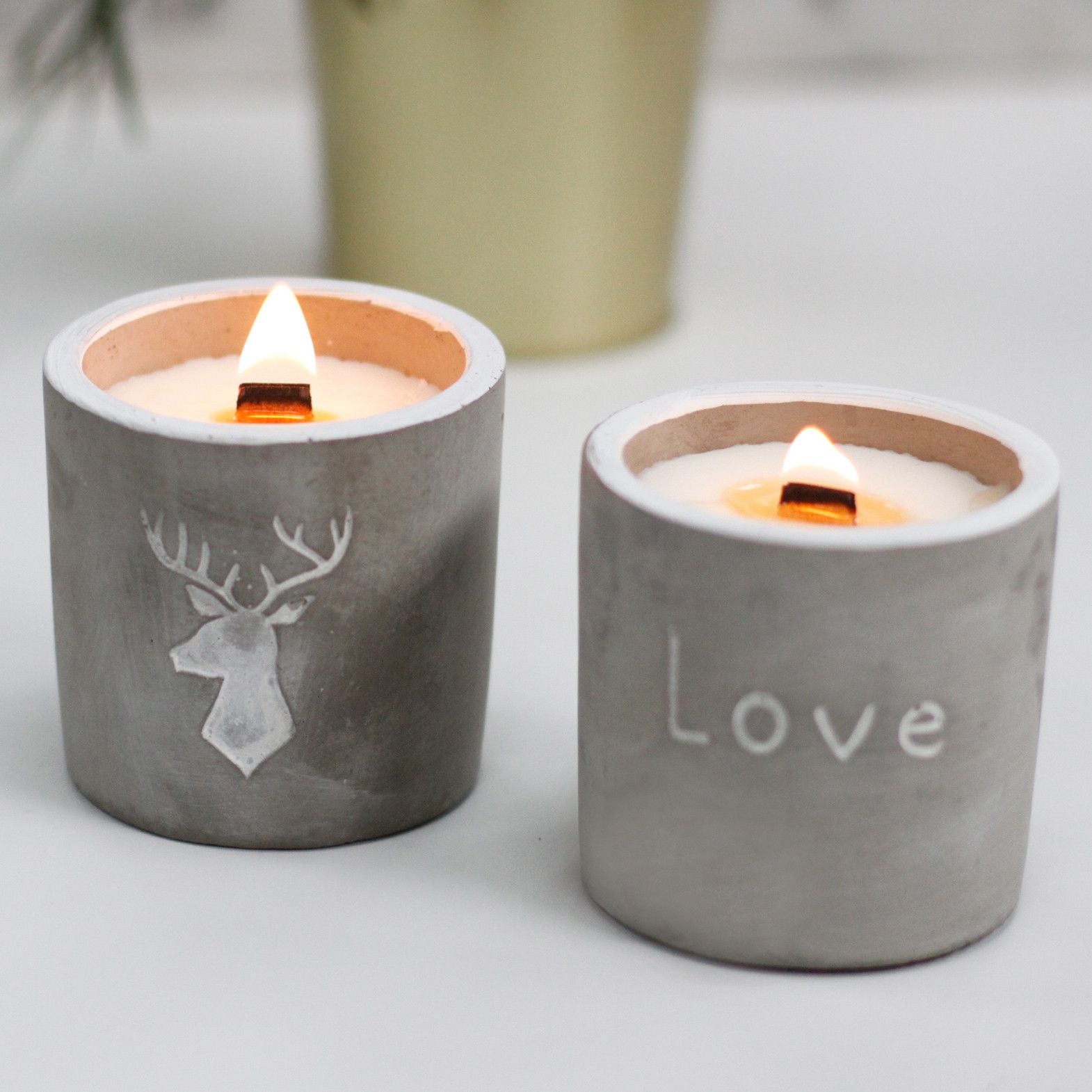 Med Concrete Soy Candle  - Love - Purple Fig & Casis