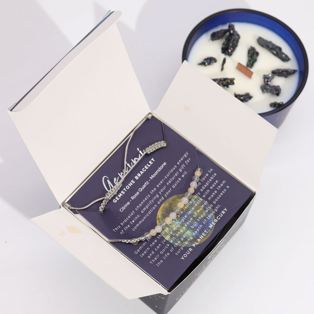 Gemini Harmony Candle with Crystal Bracelet