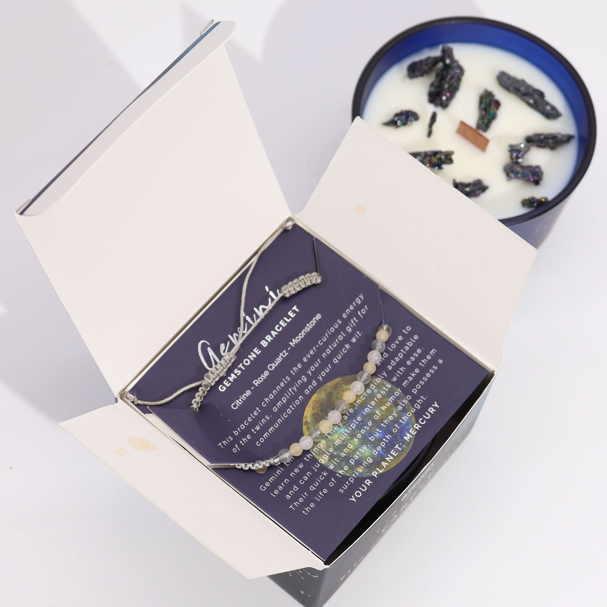 Gemini Harmony Candle with Crystal Bracelet