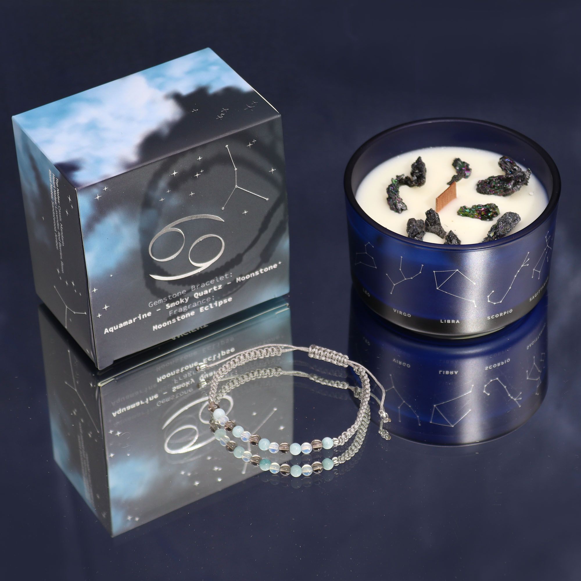 Cancer Harmony Candle with Crystal Bracelet