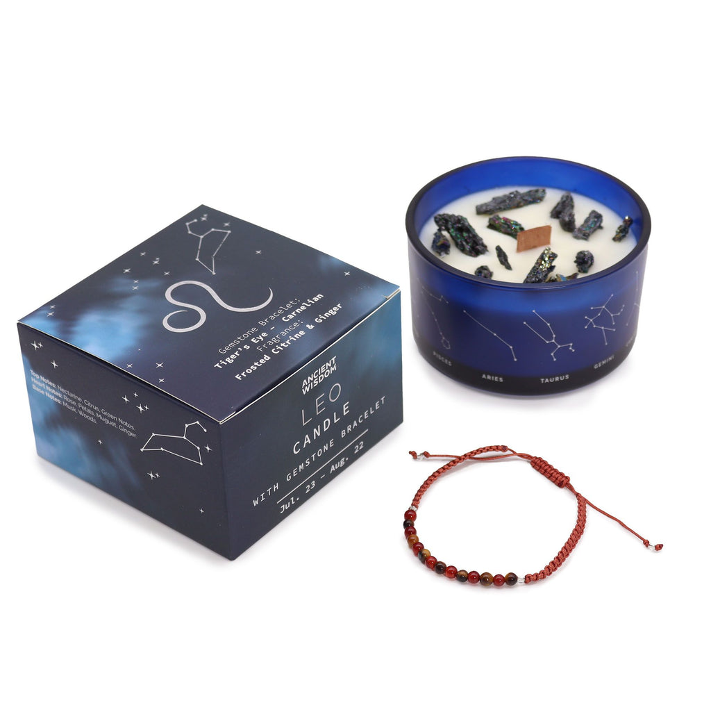 Leo Harmony Candle with Crystal Bracelet