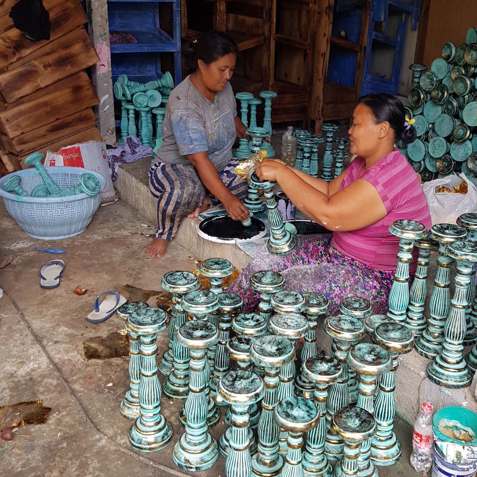 Medium Candle Stand - White Gold