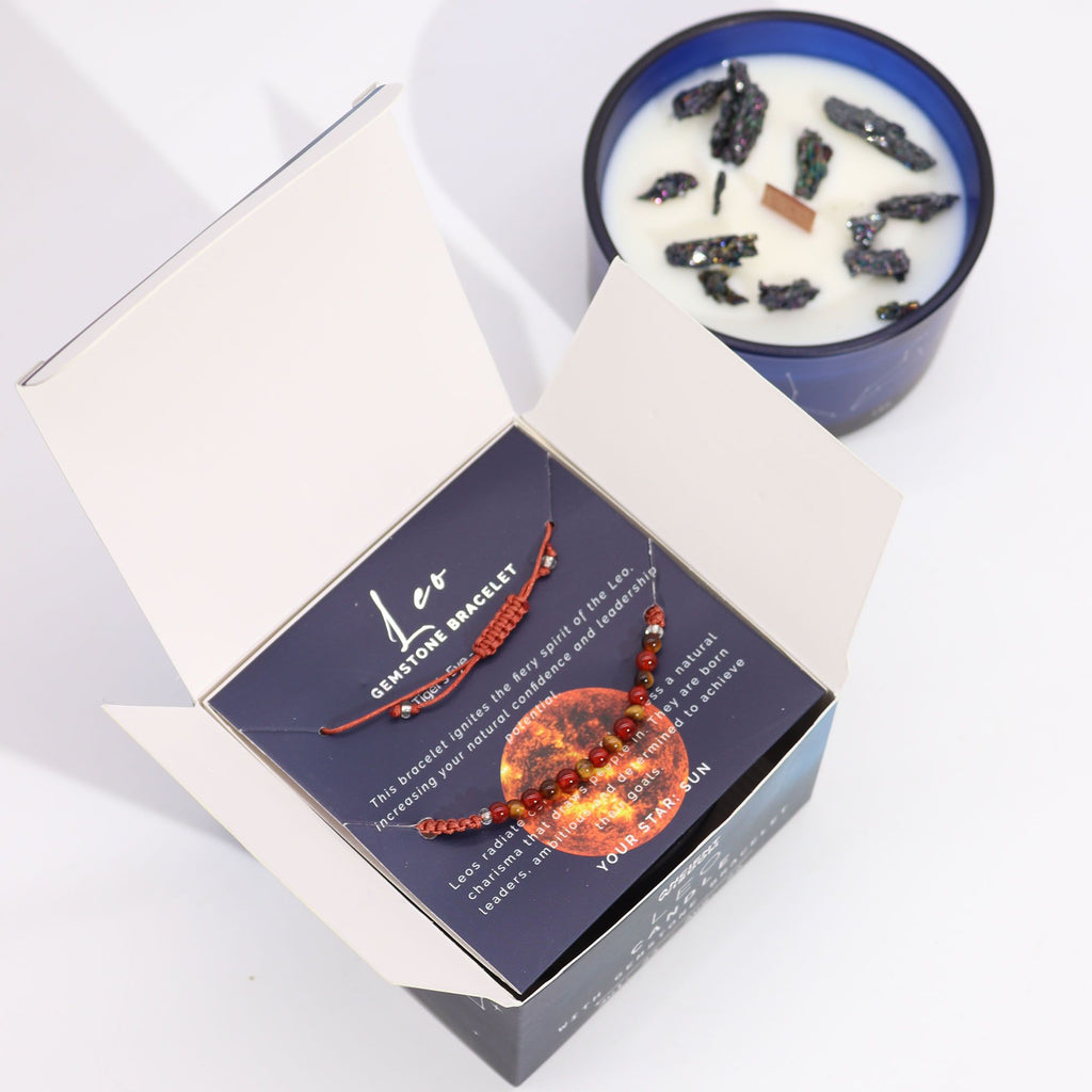 Leo Harmony Candle with Crystal Bracelet