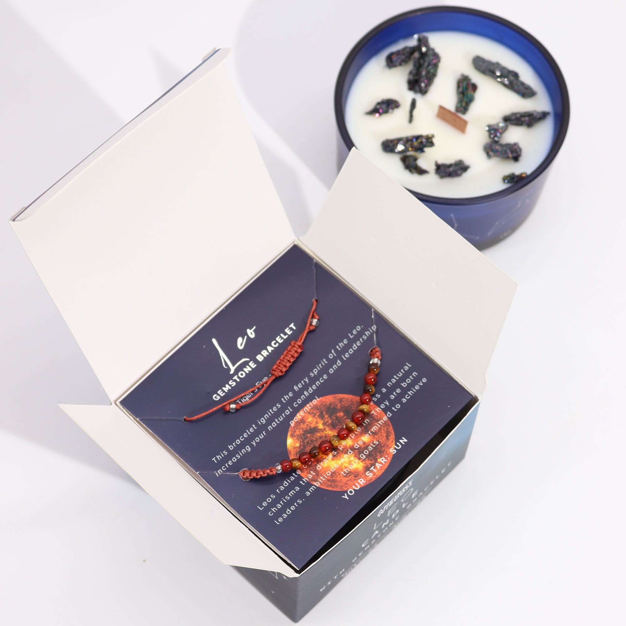 Leo Harmony Candle with Crystal Bracelet